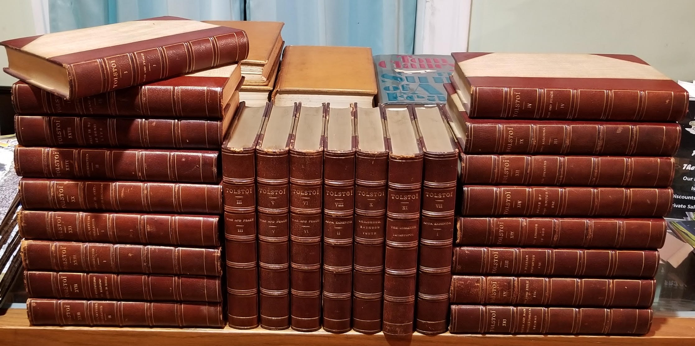 The Novels and Other Works of Lyof N. Tolstoi [Leo Tolstoy] (COMPLETE 24 VOLUME SET)